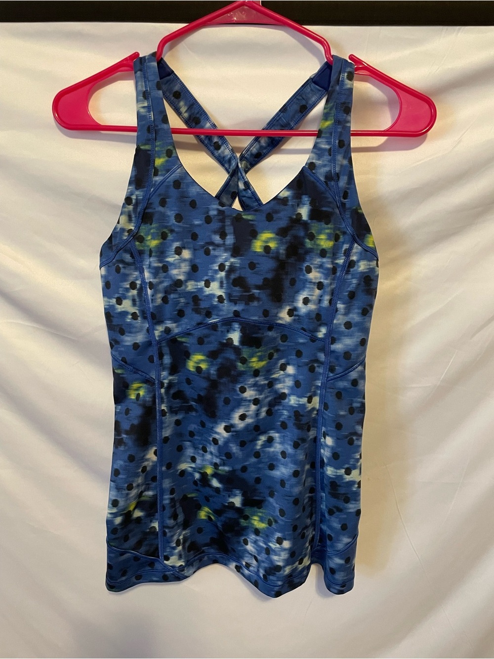 lululemon athletica Blue and Black Dot Print Athletic Top - Picture 5 of 8